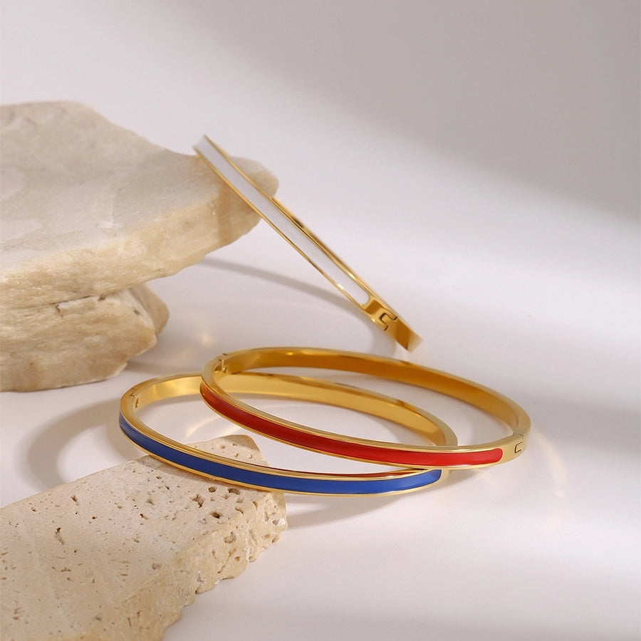 Simple Style Round 304 Stainless Steel Bangle In Bulk