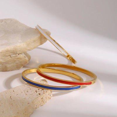 Simple Style Round 304 Stainless Steel Bangle In Bulk