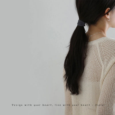 Korean style wide hair rope female Four Seasons adult ponytail leather cover headband simple temperament hair band high elastic durable rubber band