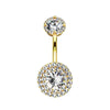 1 Piece Belly Rings Simple Style Moon 316 Stainless Steel  Inlay Zircon