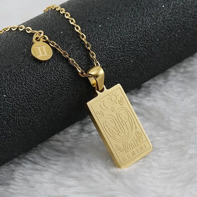 Casual Simple Style Constellation 18K Gold Plated 304 Stainless Steel  Pendant Necklace