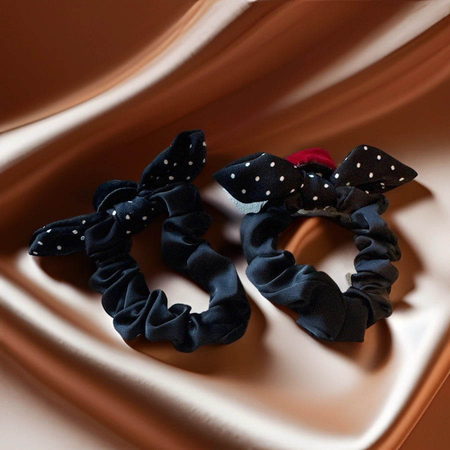 Women's Classic Style Polka Dots Bow Knot Cloth Flannel Printing Hair Tie