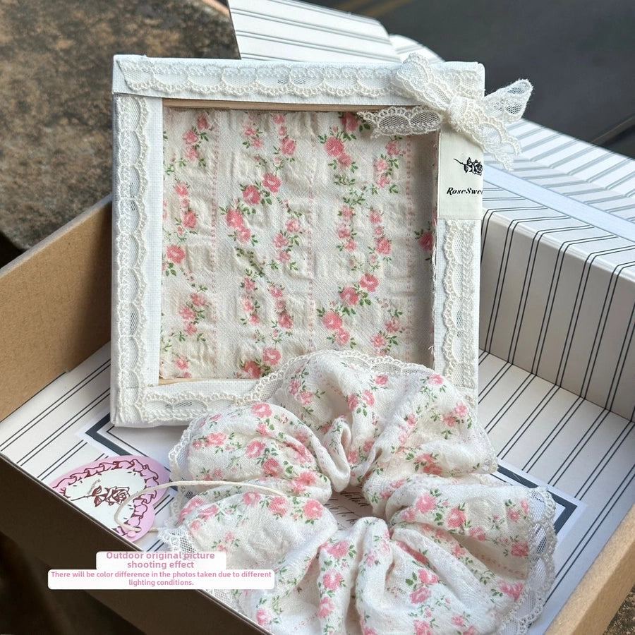 Small sweet summer garden Korean  floral lace hair band French super fairy Western style large intestine ring hair accessories