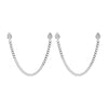 1 Pair IG Style Shiny Water Droplets Chain Inlay Copper Zircon Gold Plated Earrings