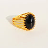 Brass 24K Gold Plated Inlay Geometric Gem Brass Rings