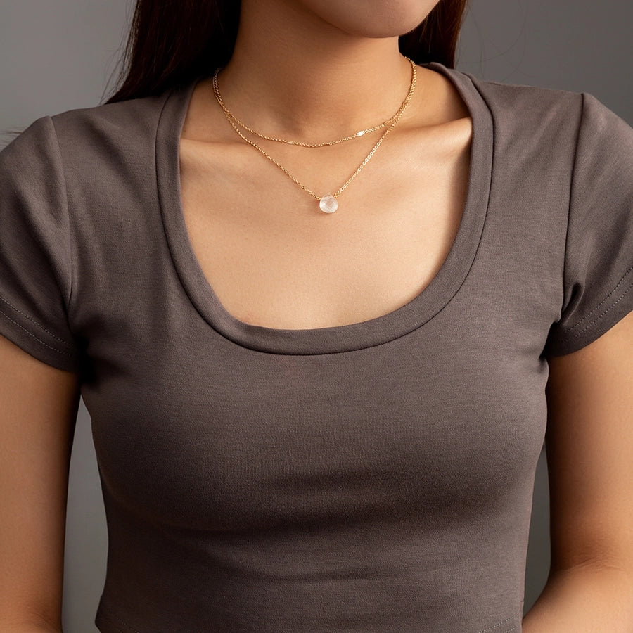 Copper cable chain Geometric Necklace