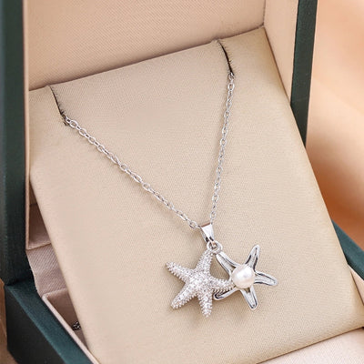 Jewelry Cute Queen Bridal Snowflake 316 Stainless Steel  Copper Zircon 18K Gold Plated Inlay Pendant Necklace