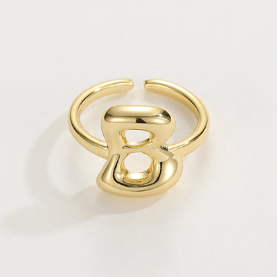 Copper Hollow Out Letter Copper Rings