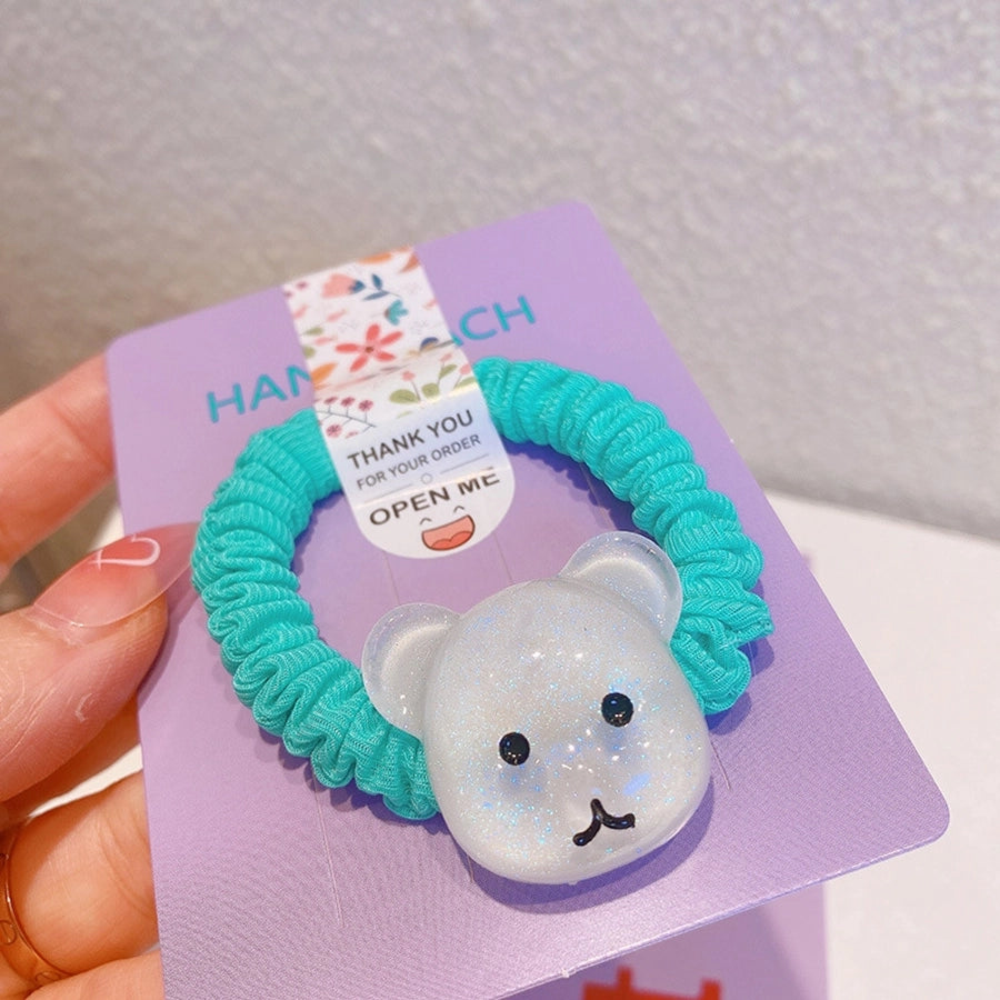 HD416A02 jelly cartoon cute donut fabric pleated small intestine hair ring milk cute girl high ponytail hair accessories