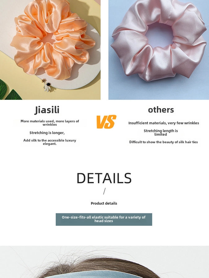 Strictly Selected 19 Mm Silk Hair Band Hair Ring Head Flower 100%  Silk Large Intestine Hair Ring Bright Color Hair Accessories Light Luxury Gift