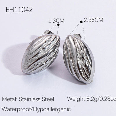 1 Pair Vintage Style Classic Style Geometric Heart Shape Plating 304 Stainless Steel Ear Studs