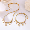 Jewelry Elegant Roman Numeral 304 Stainless Steel Zircon 18K Gold Plated Plating Bracelets Necklace