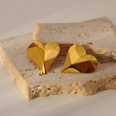 1 Pair Simple Style Classic Style Circle Heart Shape Spiral 304 Stainless Steel Ear Studs