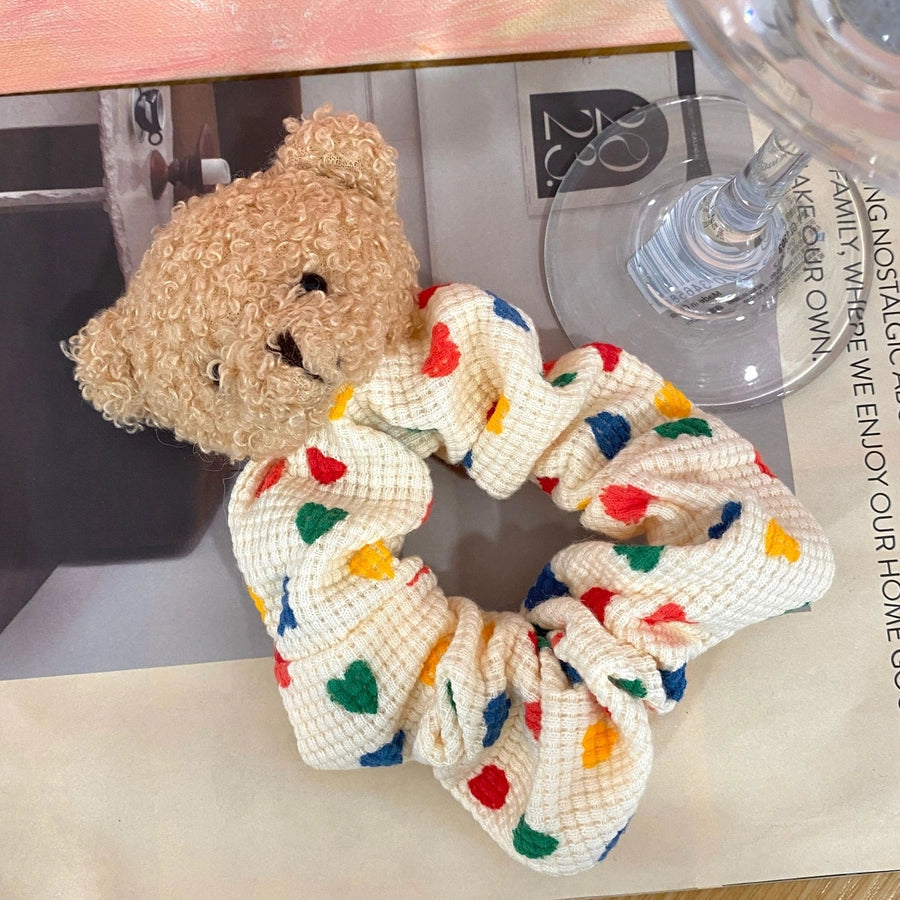 cute bear cloth handmade hair tie