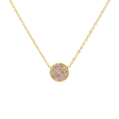 Jewelry IG Style Simple Style Round 304 Stainless Steel Zircon 14K Gold Plated Inlay Necklace