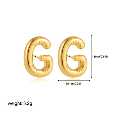 1 Pair Classic Style Letter 304 Stainless Steel Ear Studs