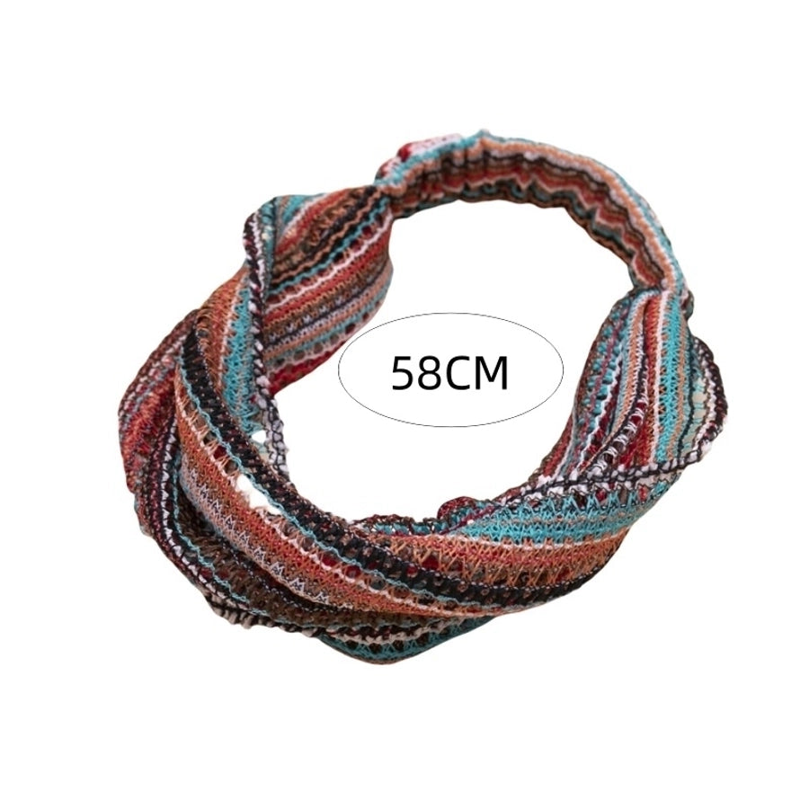 women's casual retro stripe cloth printing hair band
