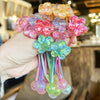 Korean style hair accessories new style onion pink five-petal flower jelly beads winding rubber band girls' hair rope hair band Braid hair rope headdress