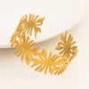 Casual Retro Leaves Flower 304 Stainless Steel Cuff Bracelets In Bulk