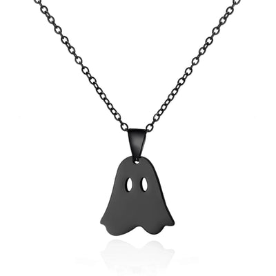 Jewelry Funny Pumpkin ghost Spider 201 Stainless Steel Asymmetrical Hollow Out Pendant Necklace