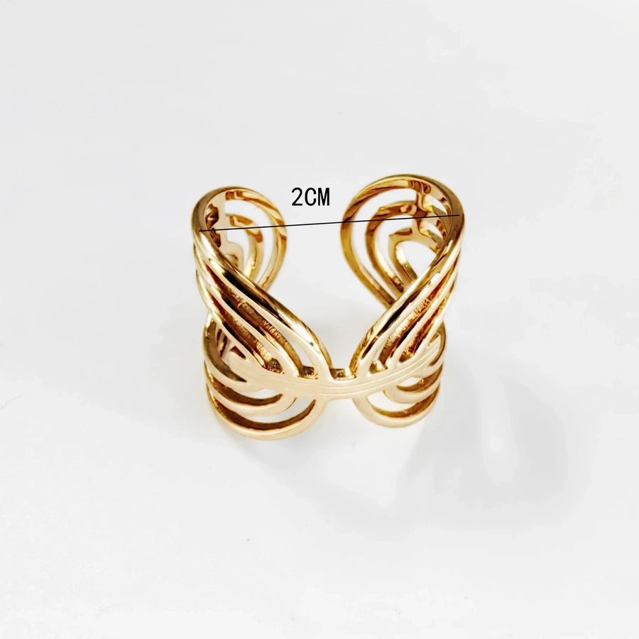 Jewelry Vintage Style Simple Style Wings Fish 304 Stainless Steel Plating Open Rings