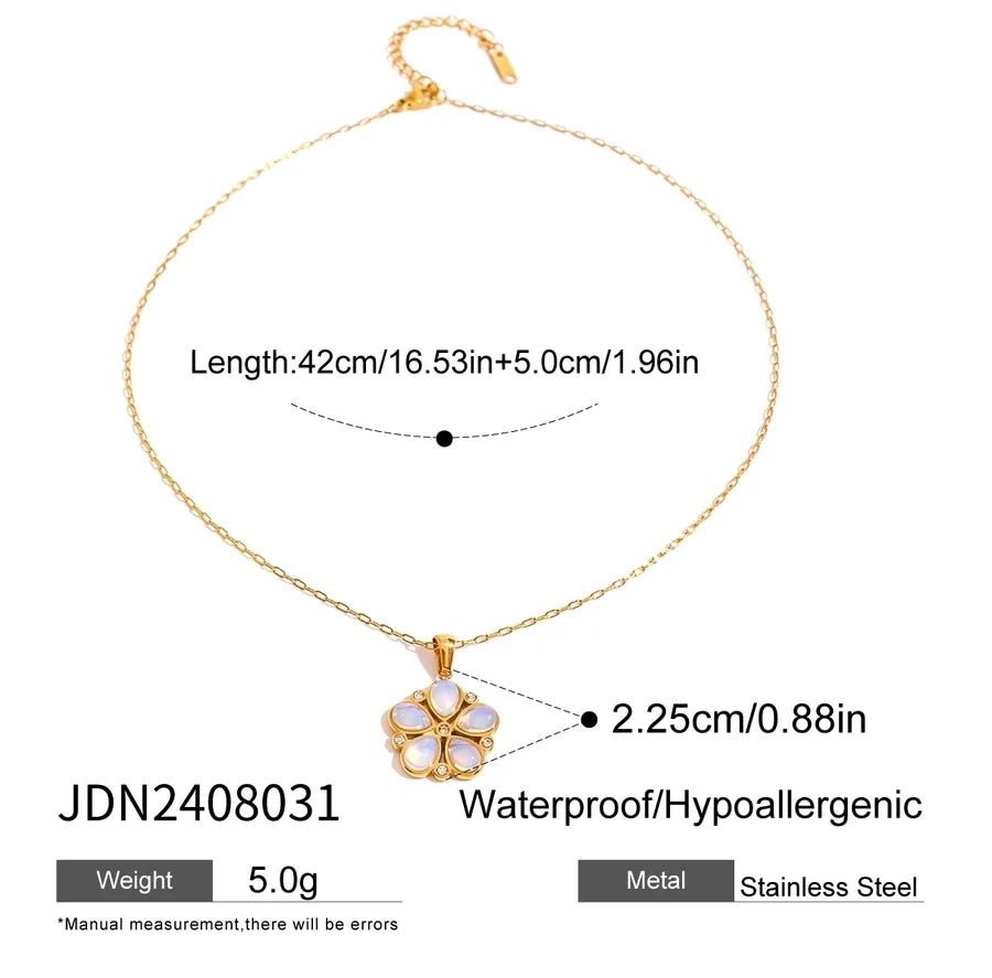 Jewelry Simple Style Classic Style Flower 304 Stainless Steel Jewelry Set