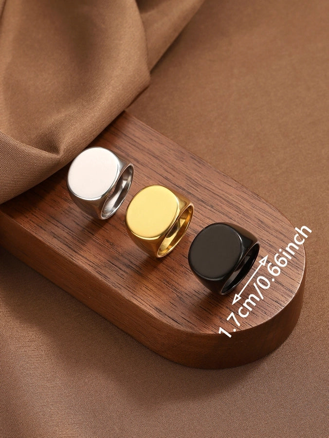 Jewelry Simple Style Streetwear Geometric 304 Stainless Steel Rings