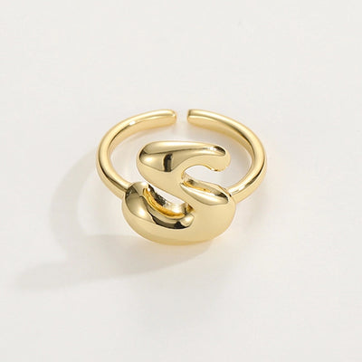 Copper Hollow Out Letter Copper Rings