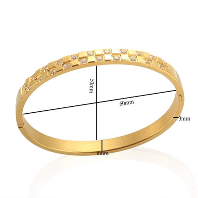 Casual Elegant Geometric 304 Stainless Steel Diamond Bangle In Bulk