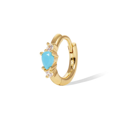 1 Piece 1 Pair 925 Sterling Silver Solid Color 18K Gold Plated White Gold Plated Hoop Earrings