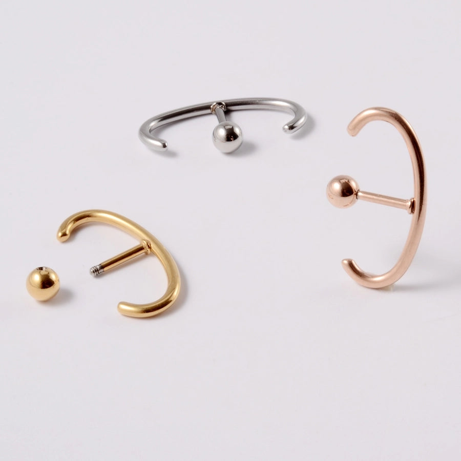 1 Piece Lip Rings Casual Elegant Vacation C Shape Arc 304 Stainless Steel 18K Gold Plated Ear Cartilage Rings & Studs