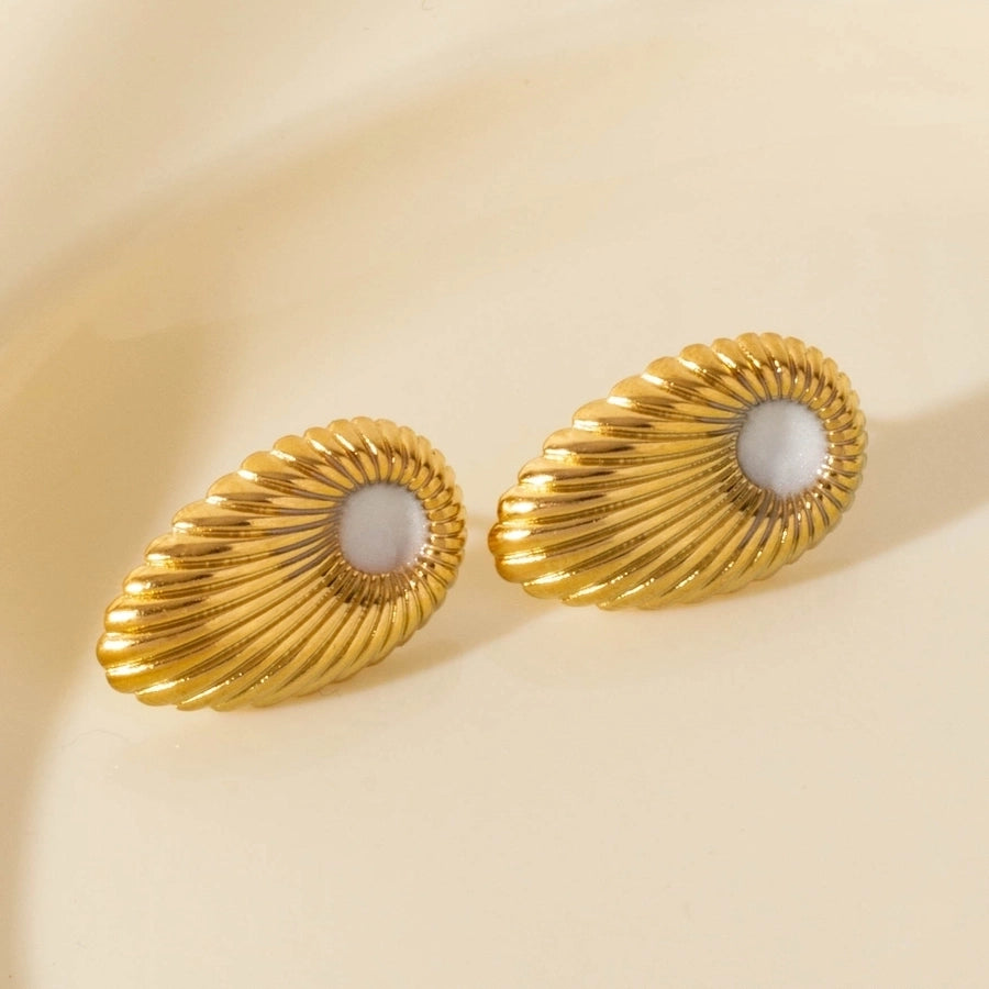 1 Pair Simple Style Geometric Water Droplets 304 Stainless Steel Ear Studs