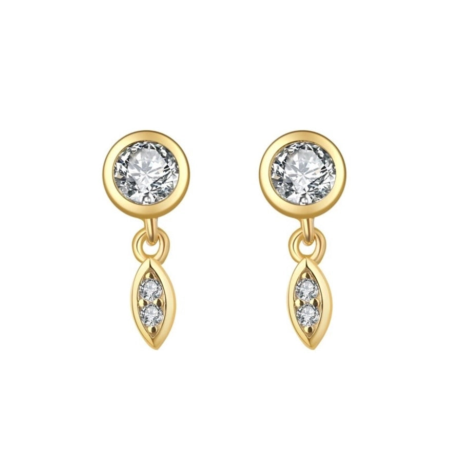 1 Pair Casual Elegant Geometric Copper Zircon Drop Earrings Ear Studs