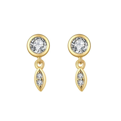 1 Pair Casual Elegant Geometric Copper Zircon Drop Earrings Ear Studs