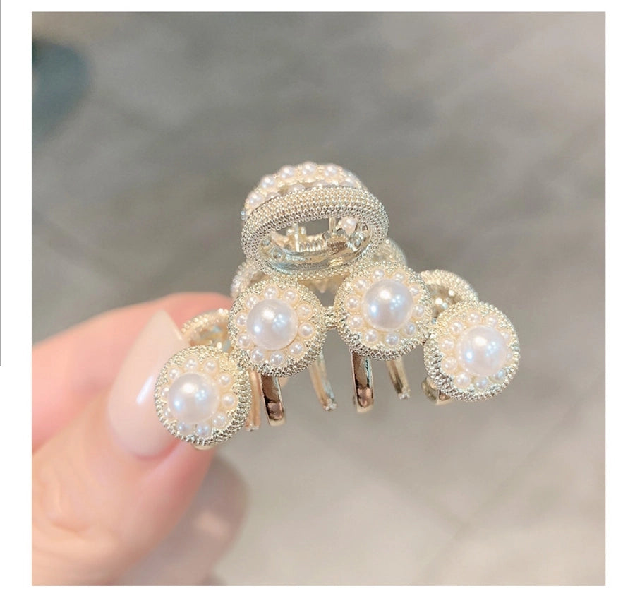 women's simple style solid color alloy plating hair claws