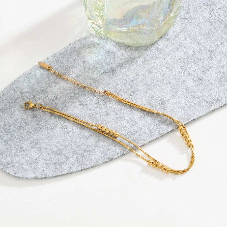 Simple Style Round 304 Stainless Steel White Gold Plated Gold Plated Bracelets In Bulk