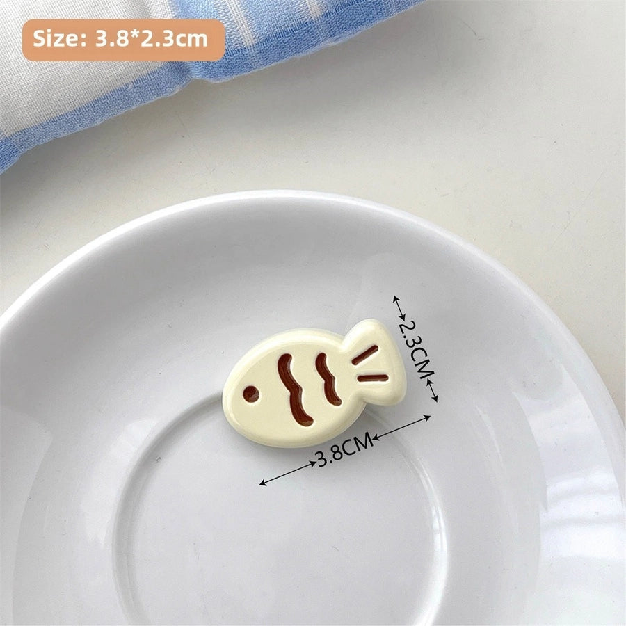 Candy Color Snapper Burned Hair Clip  Sweet Girl's Heart Cute Fish Bangs Clip Student  Hairpin Hair Accessories