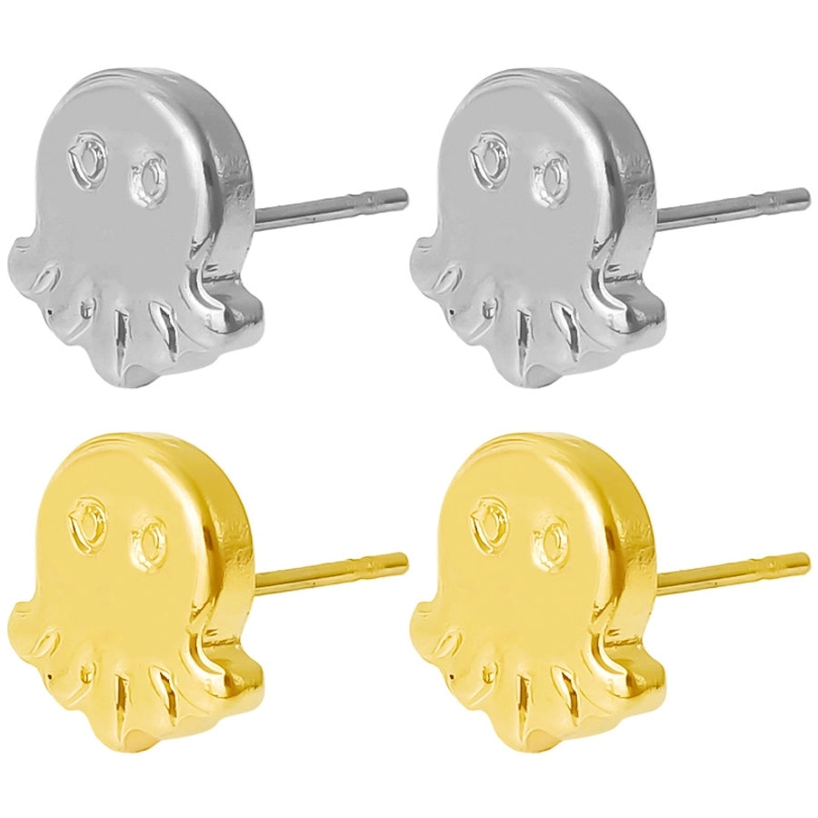 1 Pair Basic Simple Style Jellyfish Plating 304 Stainless Steel Ear Studs