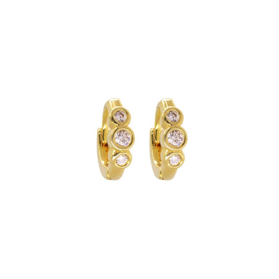 1 Pair Simple Style Geometric Inlay Copper Zircon Gold Plated Ear Studs