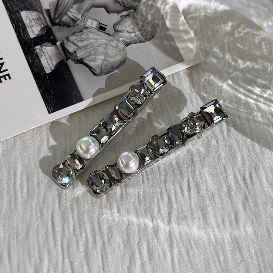 Women's Simple Style Round Alloy Inlay Zircon Hair Clip