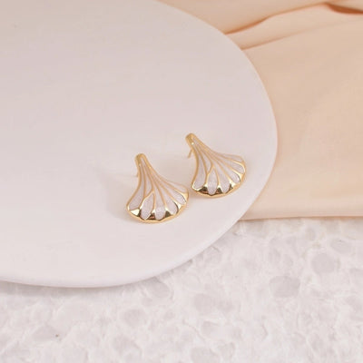 1 Pair Retro Romantic Simple Style Sector 304 Stainless Steel Ear Studs