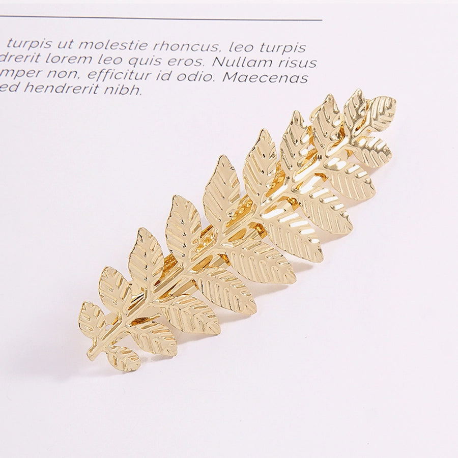 women's lady simple style leaves metal hair clip