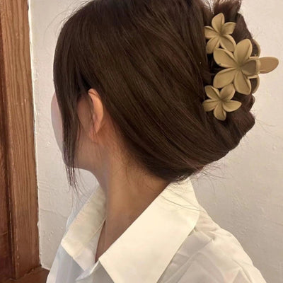 Women's Lady Floral Plastic Resin Stoving Varnish Hair Claws