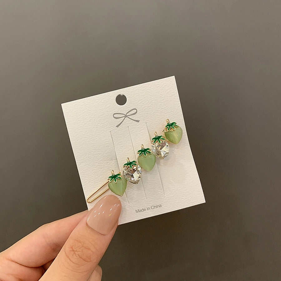 women's sweet strawberry alloy hair clip