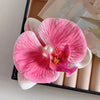 Women's Sweet Simple Style Flower Artificial Pearl Cloth Hair Clip