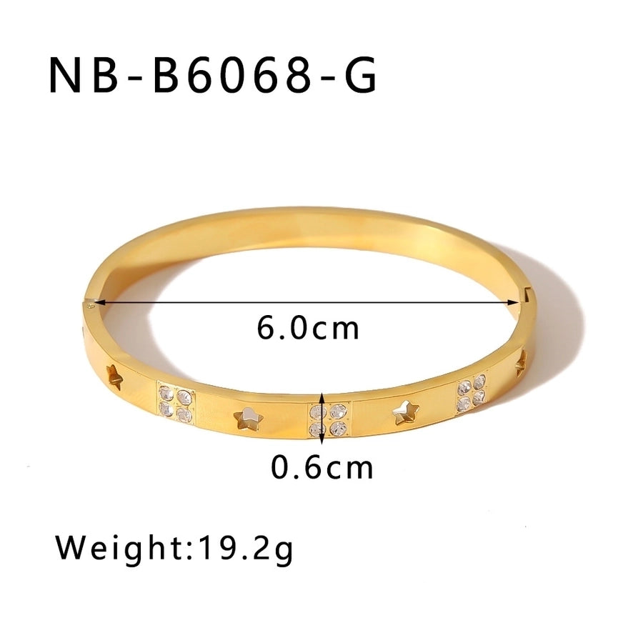 IG Style Simple Style Geometric 304 Stainless Steel Bangle In Bulk