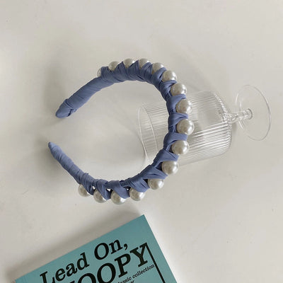 korean winding pearl woven headband