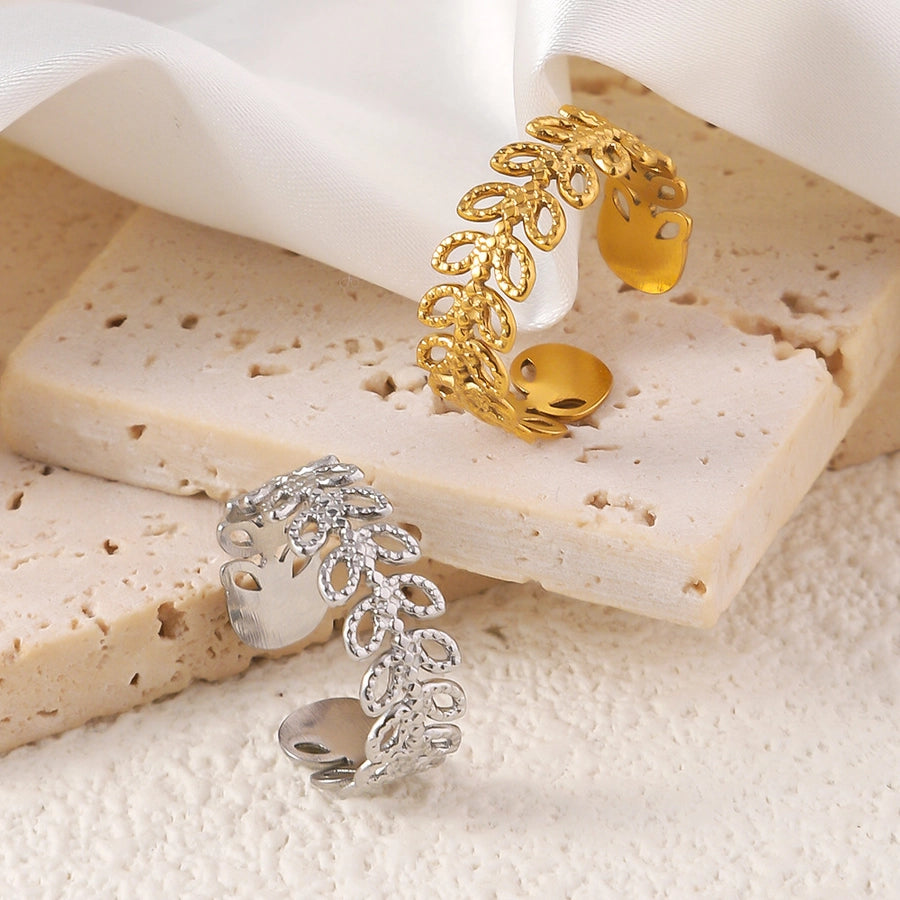 Jewelry Elegant Geometric Rice Ear Titanium Steel Open Rings