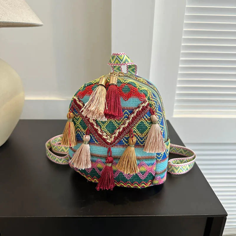 Stripe Holiday Travel Daily School Backpack Zipper Backpack