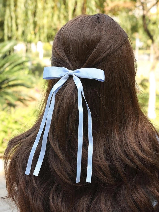 2.5cm polyester multi-color girl ribbon bow hairpin Lady temperament double ribbon duckbill clip top clip hair accessories
